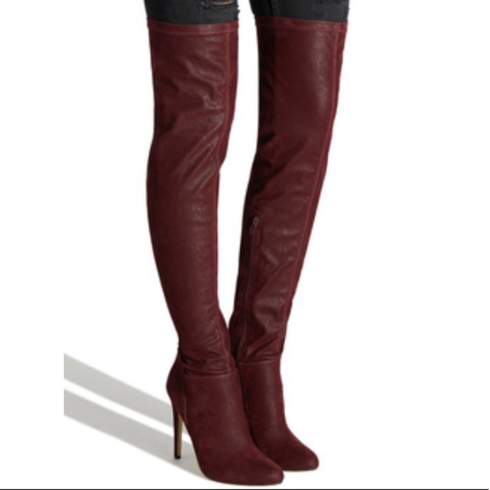 Over the knee burgundy tall boot